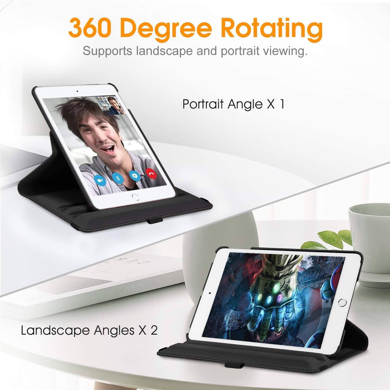 360 Degree Rotating  
Supports landscape and portrait viewing.  
Portrait Angle X 1  
Landscape Angles X 2