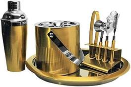 Amber Sporting Goods - Connaught Place Collection 7-Piece Premium Bartender Kit – Bar Set for Home & Pro Use - Gold/Silver