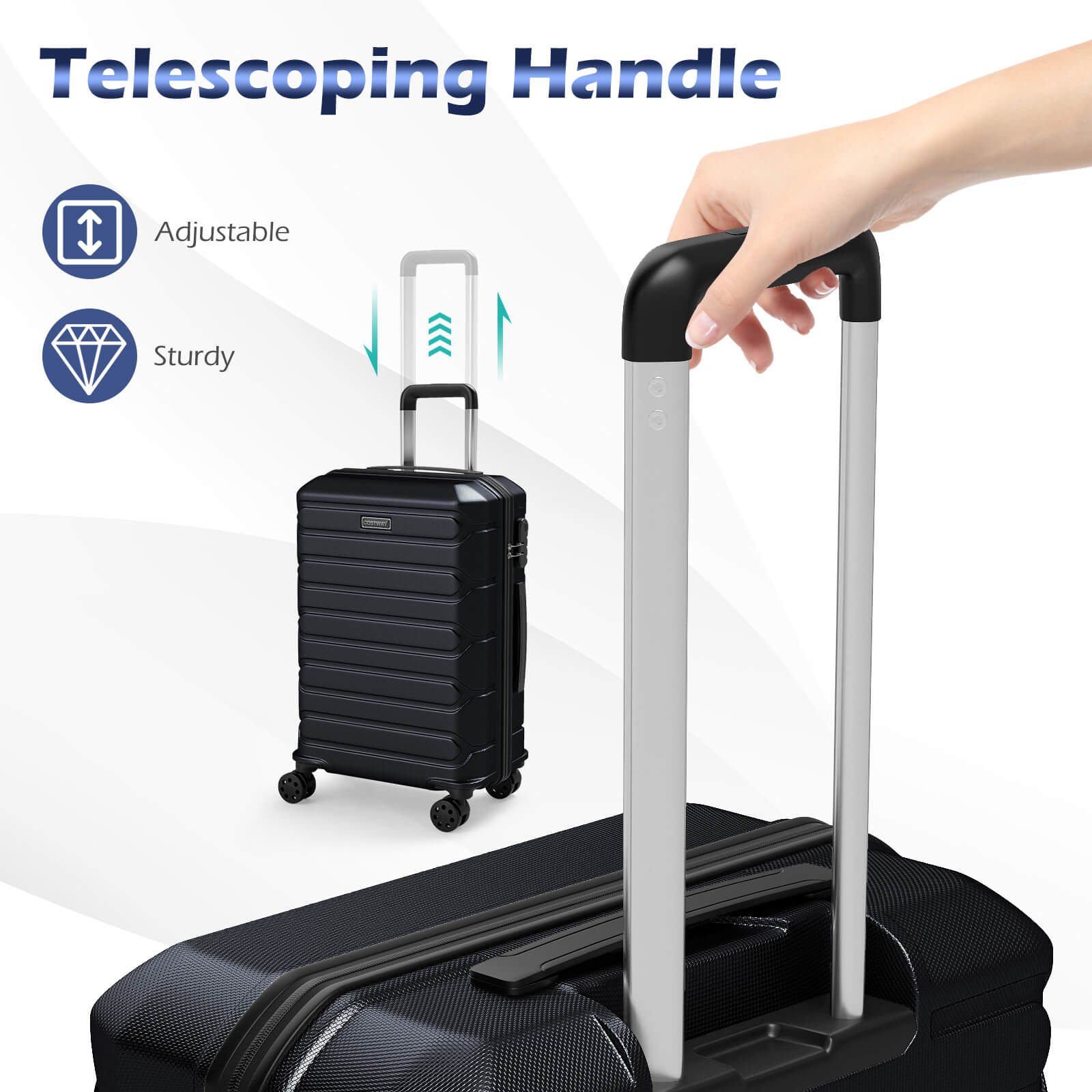 Telescoping Handle  
Adjustable  
Sturdy