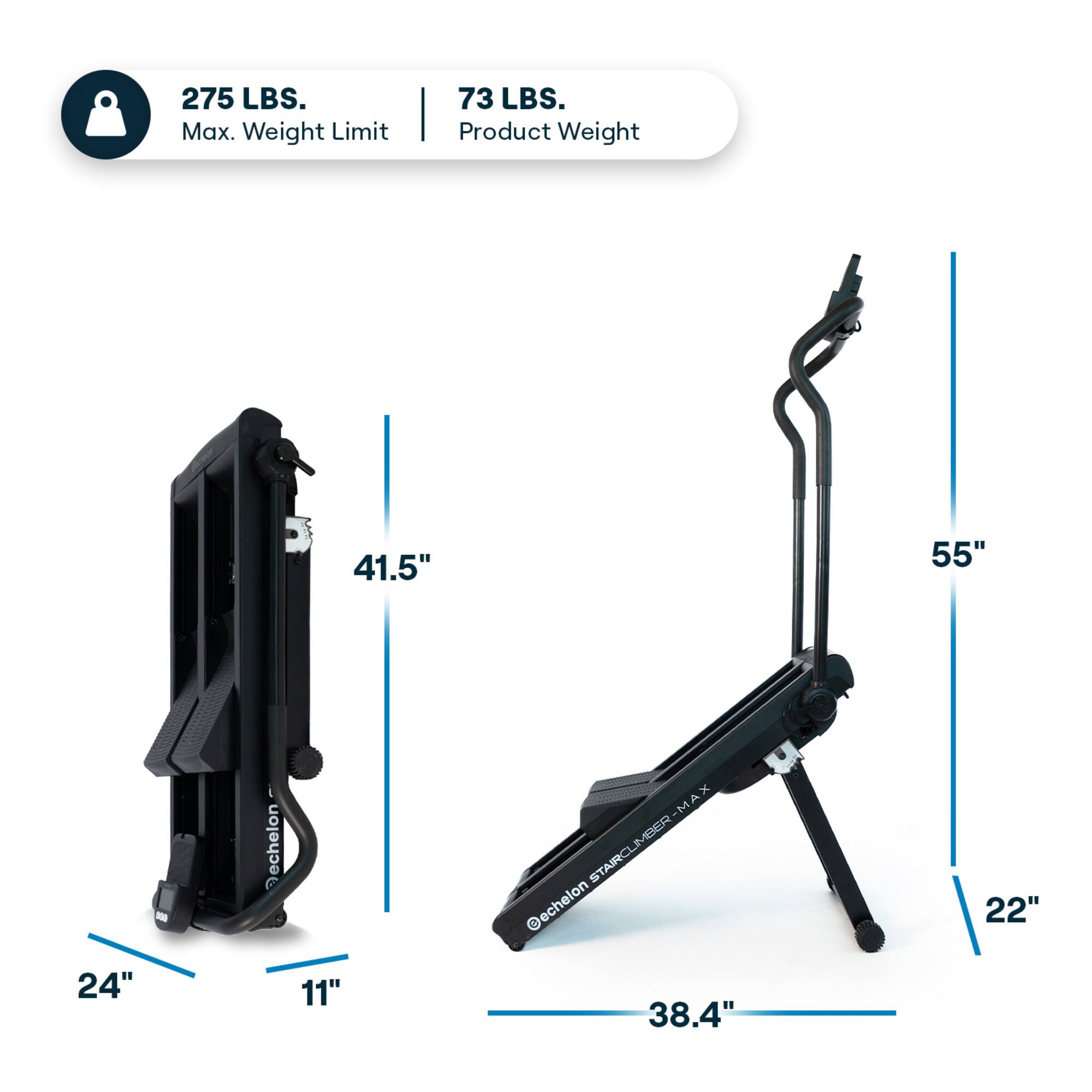 275 LBS. Max. Weight Limit  
73 LBS. Product Weight  
41.5"  
55"  
24"  
11"  
38.4"  
22"
