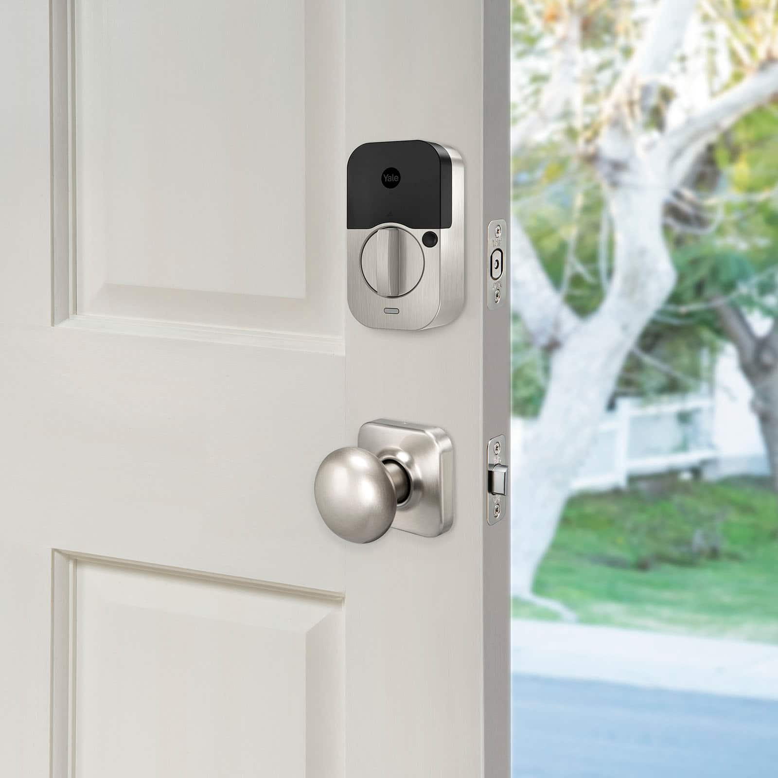 Alt View 16. Yale - Assure Lock 2 - Smart Lock Wi-Fi Deadbolt with Push Button Keypad | Key Access - Satin Nickel.