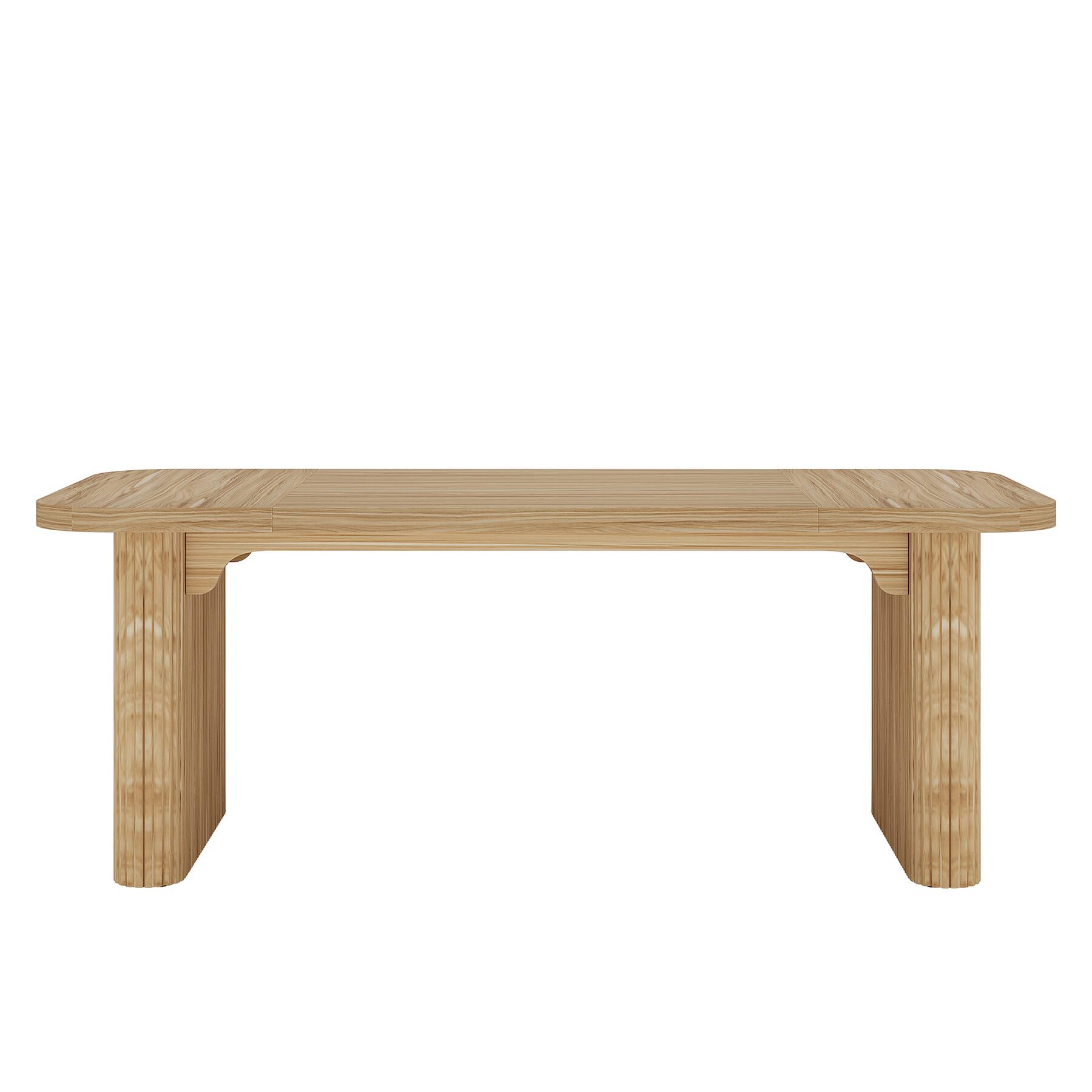 Angle. APRILSOUL - 62in Large Computer Workstation with Sturdy Double Pedestal Base Simple Rectangular Writing and Study Table Natural - Natural Wood.