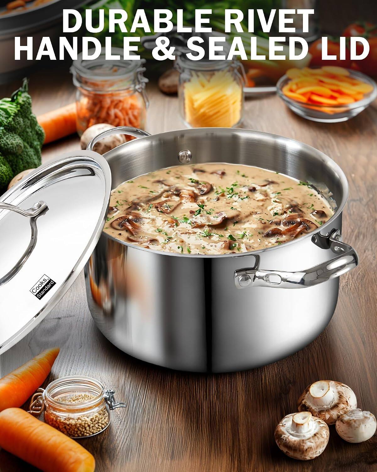DURABLE RIVET HANDLE & SEALED LID