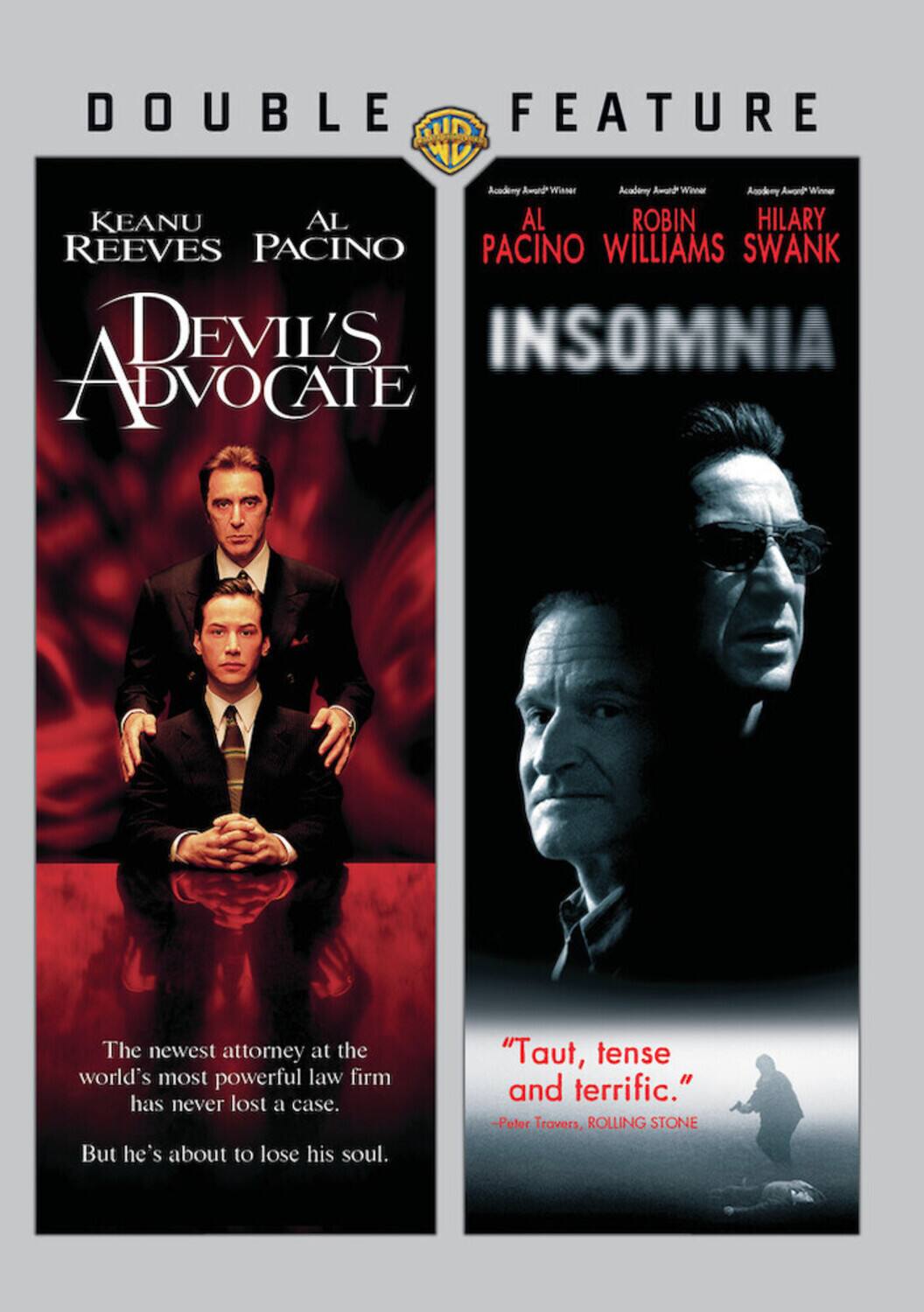 Front. The Devil's Advocate / Insomnia (Double Feature)   - DVD.