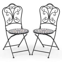 Kadyn - Set of 2/4/6 Outdoor Folding Chairs with Breathable Seat-Set of 6, Outdoor Dining Chair for Outside Patio - Black