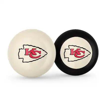 Front. Imperial - Kansas City Chiefs Logo Cue Ball & 8 Ball Combo Set - White.
