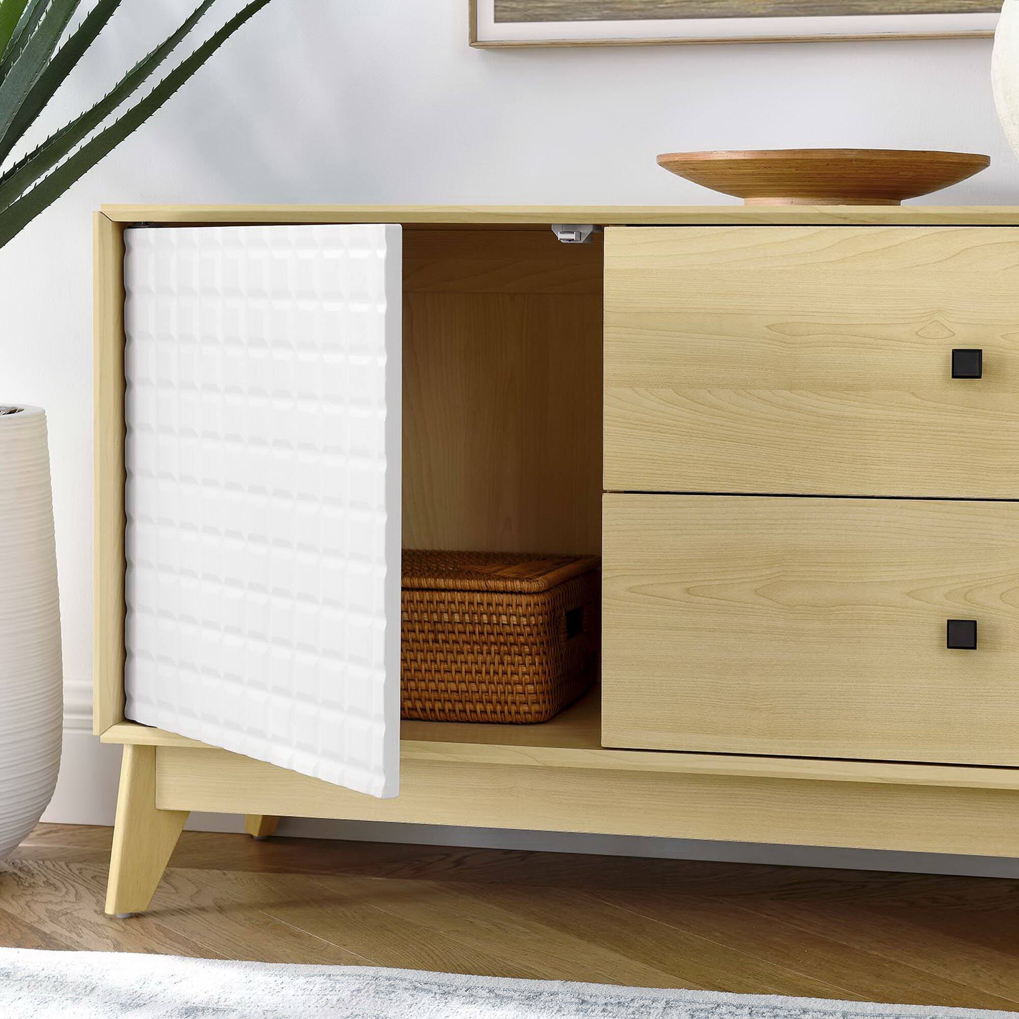 Alt View 1. Modway - Nectar 43" Wood Grain Accent Cabinet by Modway - Natural White.