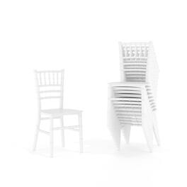 Emma + Oliver - 10 Pack Child’s All Occasion Resin Chiavari Chair for Home or Home Based Rental Business - White