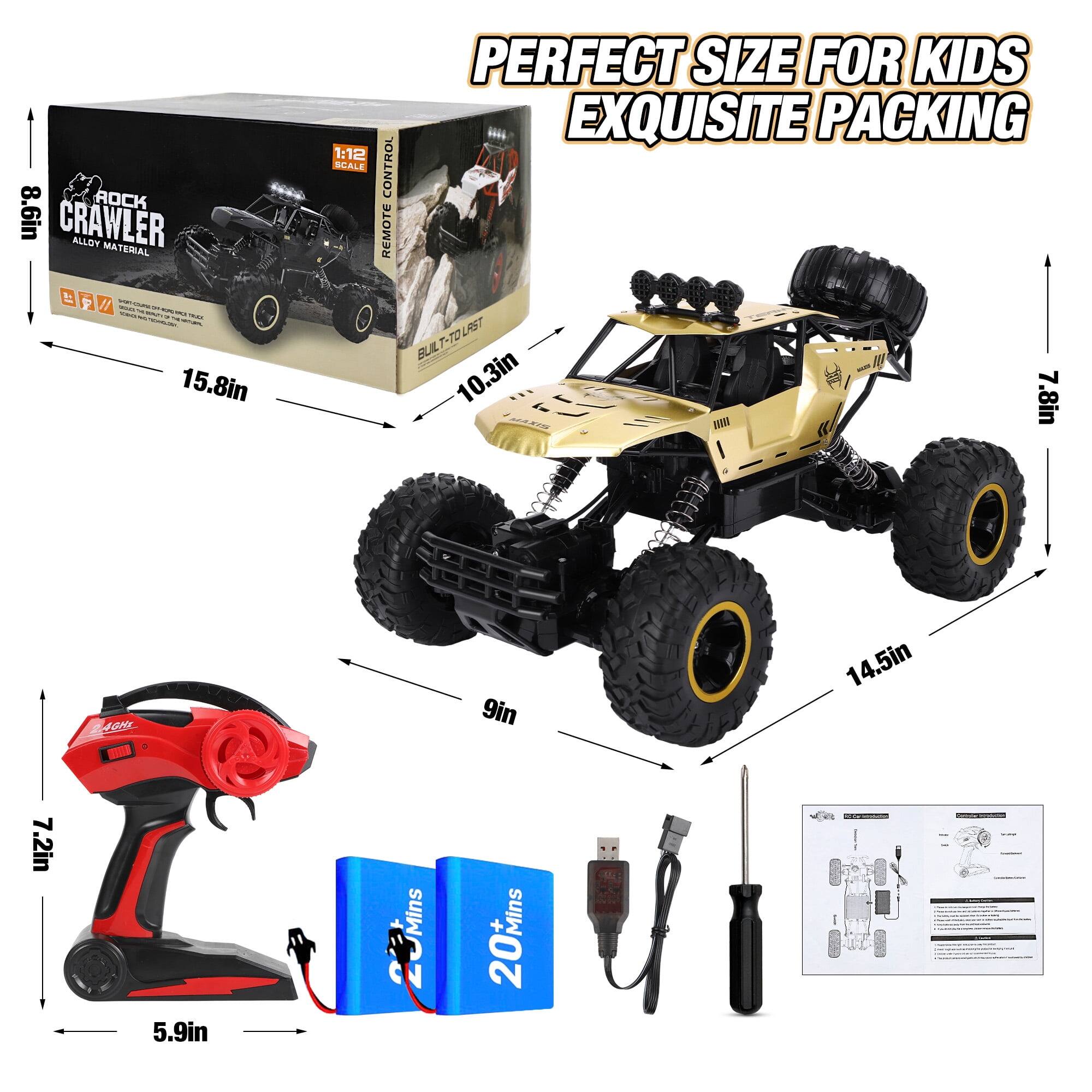 Wisairt 1:12 Scale Large RC Car, 4WD Remote Control Monster Truck, 2.4 ...