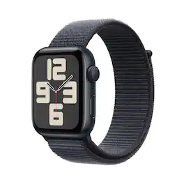 Refurbished Excellent - Apple Watch SE 2nd Generation (GPS) 44mm Aluminum Case with Ink Sport Loop - Midnight - (2024)