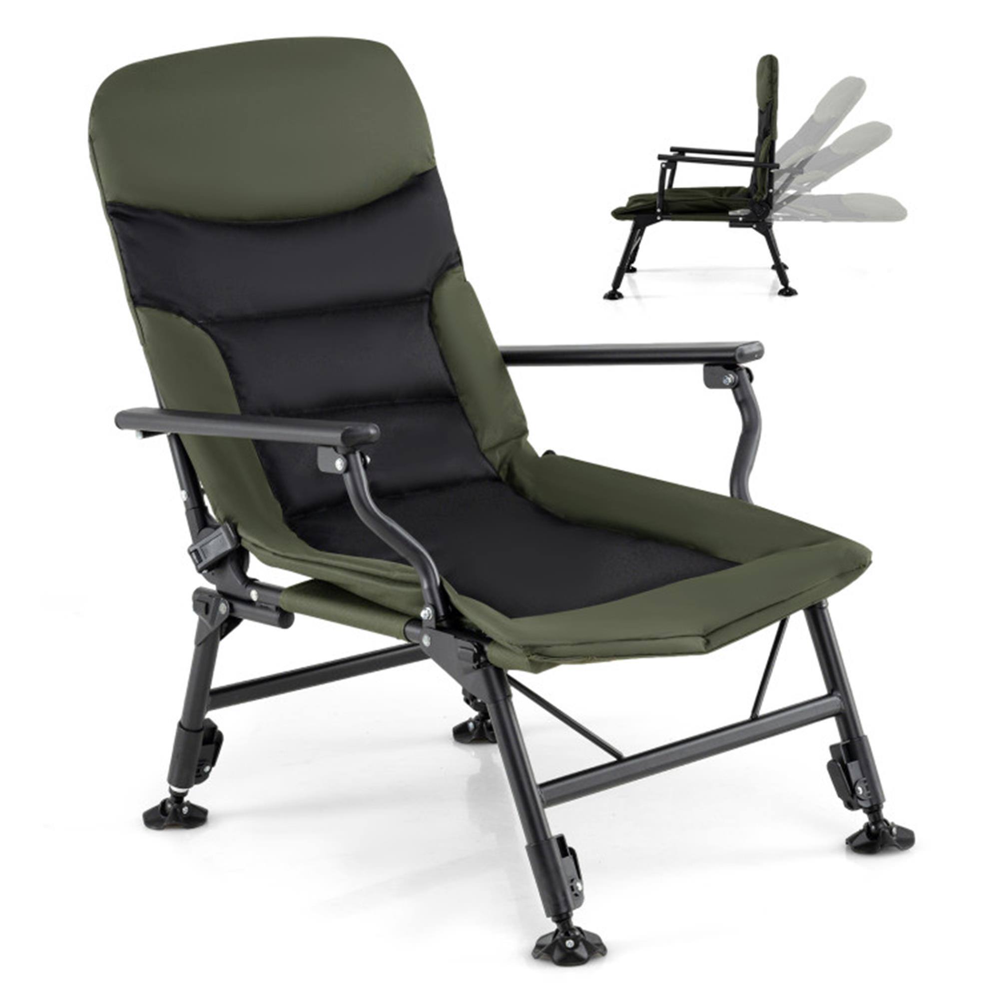 Front. Boyel Living - Green Oversized Foldable Fishing Chair 44.0-in L x 38.0-in W x 31.5-in H - Green.
