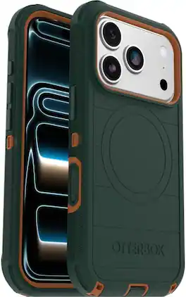 OtterBox - Defender Series Pro Case Hard Shell for Apple iPhone 18 Pro and Apple iPhone 17 Pro - Green Intrigue