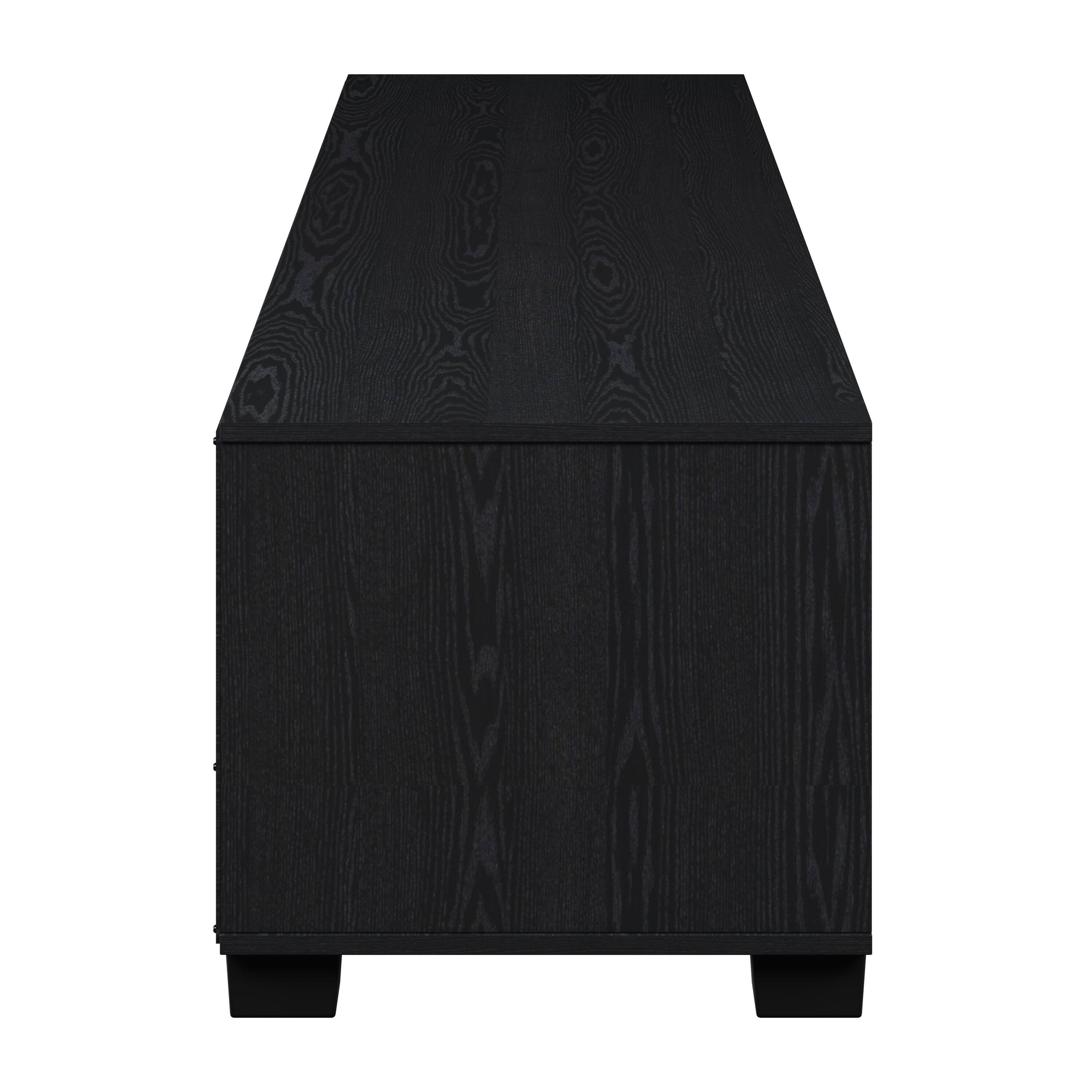 Left. CorLiving - Bromley Collection TV Stand with Cabinets for Most TV's up to 85" - Black Ravenwood.