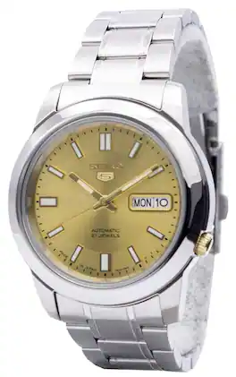 Seiko - Automatic 21 Jewels Japan Made SNKK13 SNKK13J1 SNKK13J Men's Watch - Silver and Gold