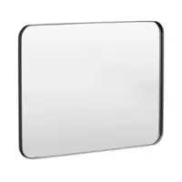 LOVMOR - Tempered Glass Rounded Rectangle Framed Wall-Mounted Bathroom Vanity Mirror - 40" x 30" - Black - Angle_Zoom