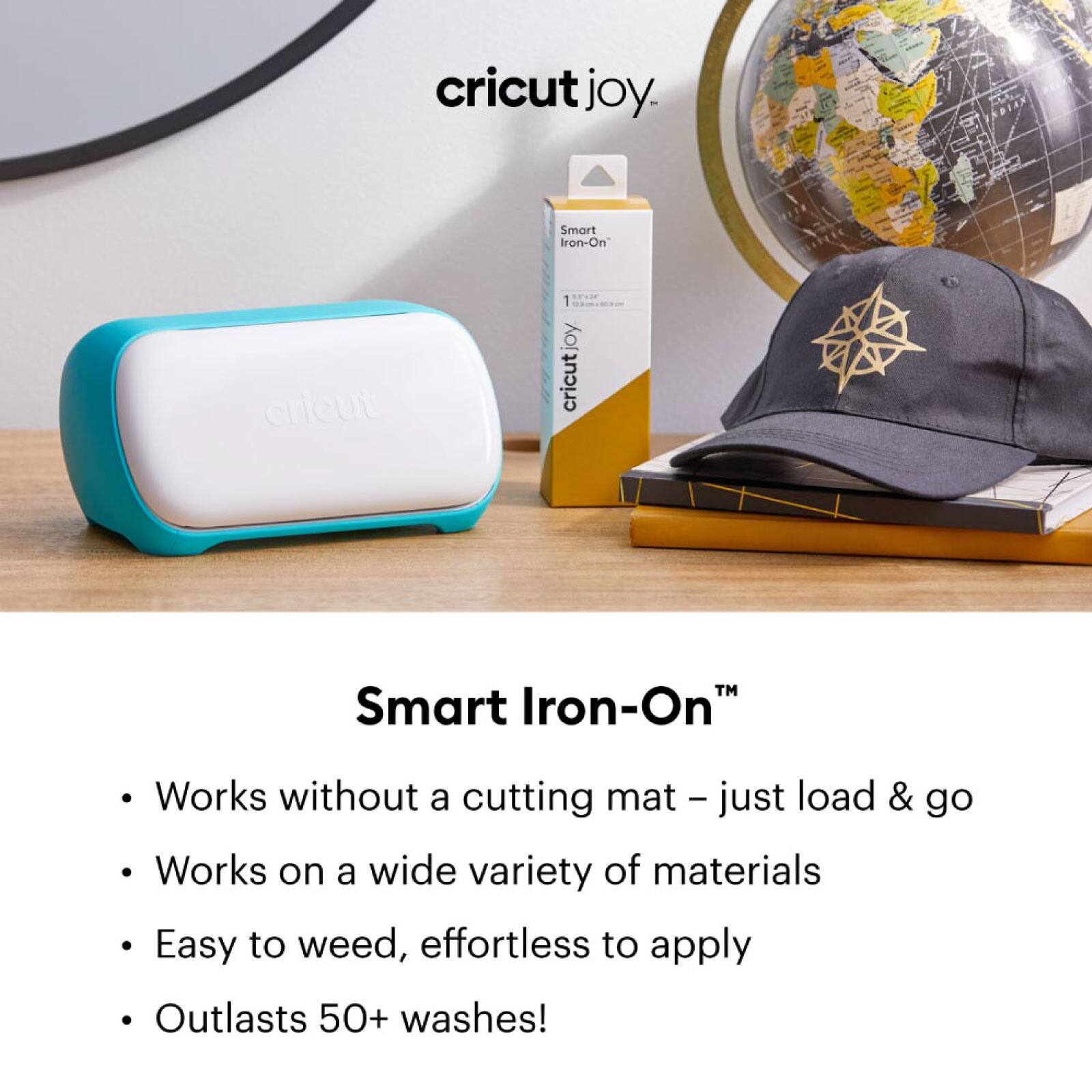cricut joy. Smart Iron-On

- Works without a cutting mat - just load & go
- Works on a wide variety of materials
- Easy to weed, effortless to apply
- Outlasts 50+ washes!