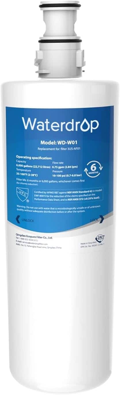Waterdrop - Replacement for Filtrete® 3US-AF01, 3US-AS01, Aqua-Pure AP Easy C-CS-FF, WHCF-SRC, WHCF-SUFC, WHCF-SUF - White