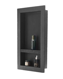 VEVOR - Shower Niche, 16 x 28 x 4 inch Recessed Wall Niche with Movable Divider Shelf, Modern Soap & Shampoo Storage Organizer - Black