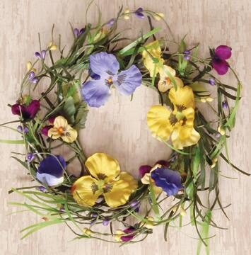 Front. BreeBe - Mixed Pansy Ring - 4" - Multicolor.