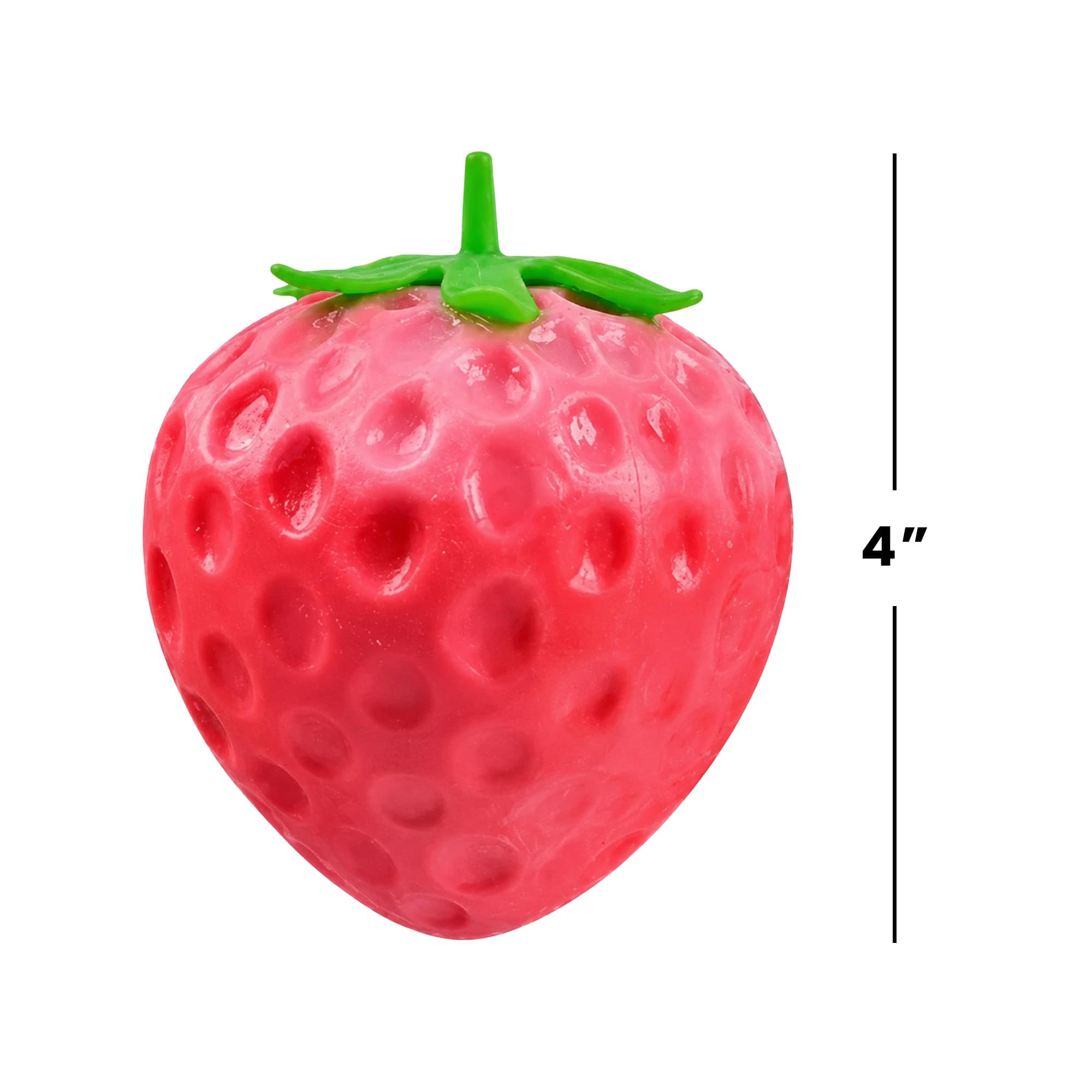 Alt View 1. Puka Creations - Squishy Strawberry 3-Inch Stress Reliever - Red.