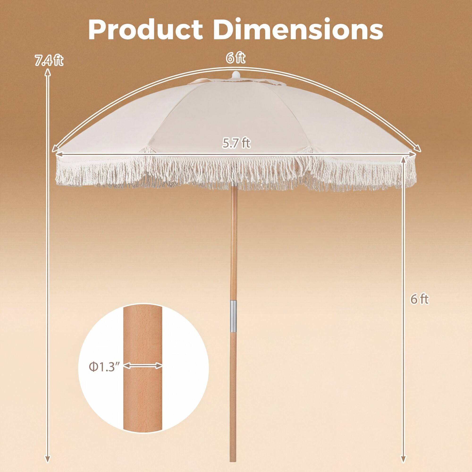 Product Dimensions: 7.4ft, 6ft, 5.7ft, 1.3"