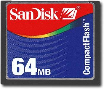 Front Standard. SanDisk - 64MB CompactFlash Memory Card.