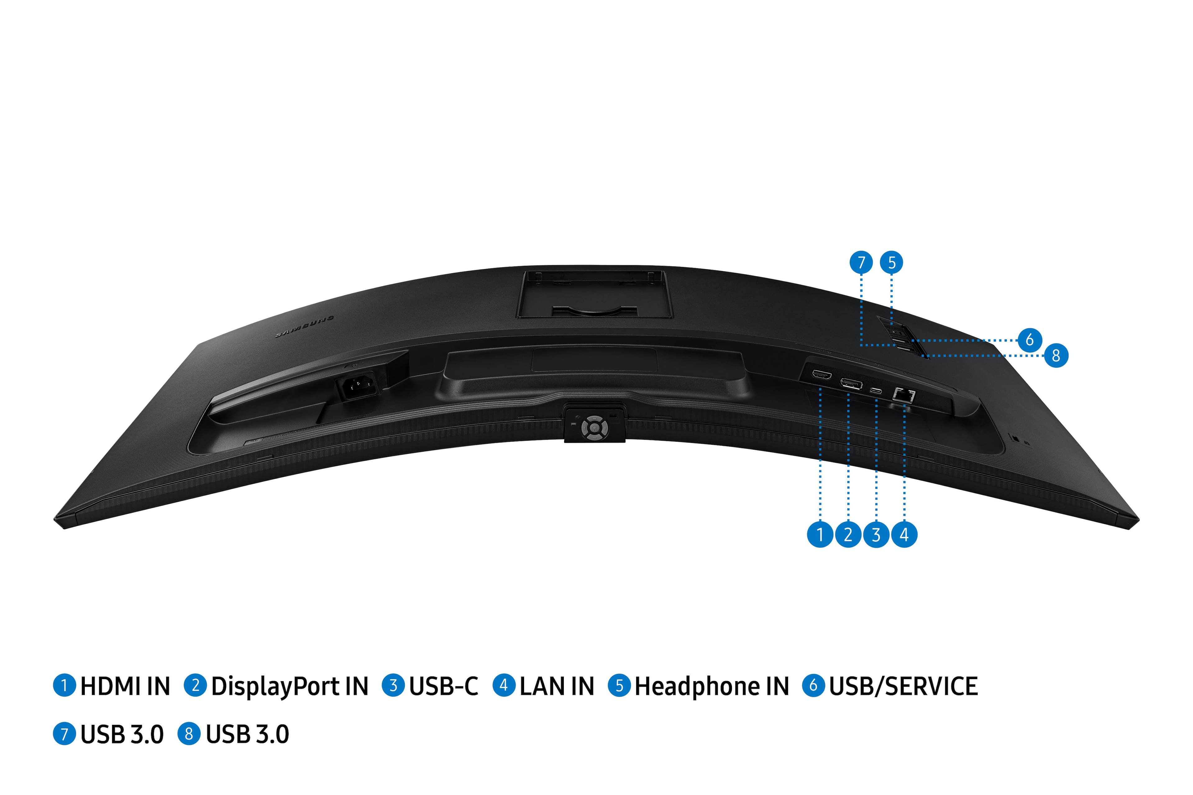 Alt View 16. Samsung - ViewFinity S6 34" Ultra Wide 1000R Curved QHD FreeSync Monitor with HDR10 (DisplayPort, HDMI, USB, USB-C) - Black.