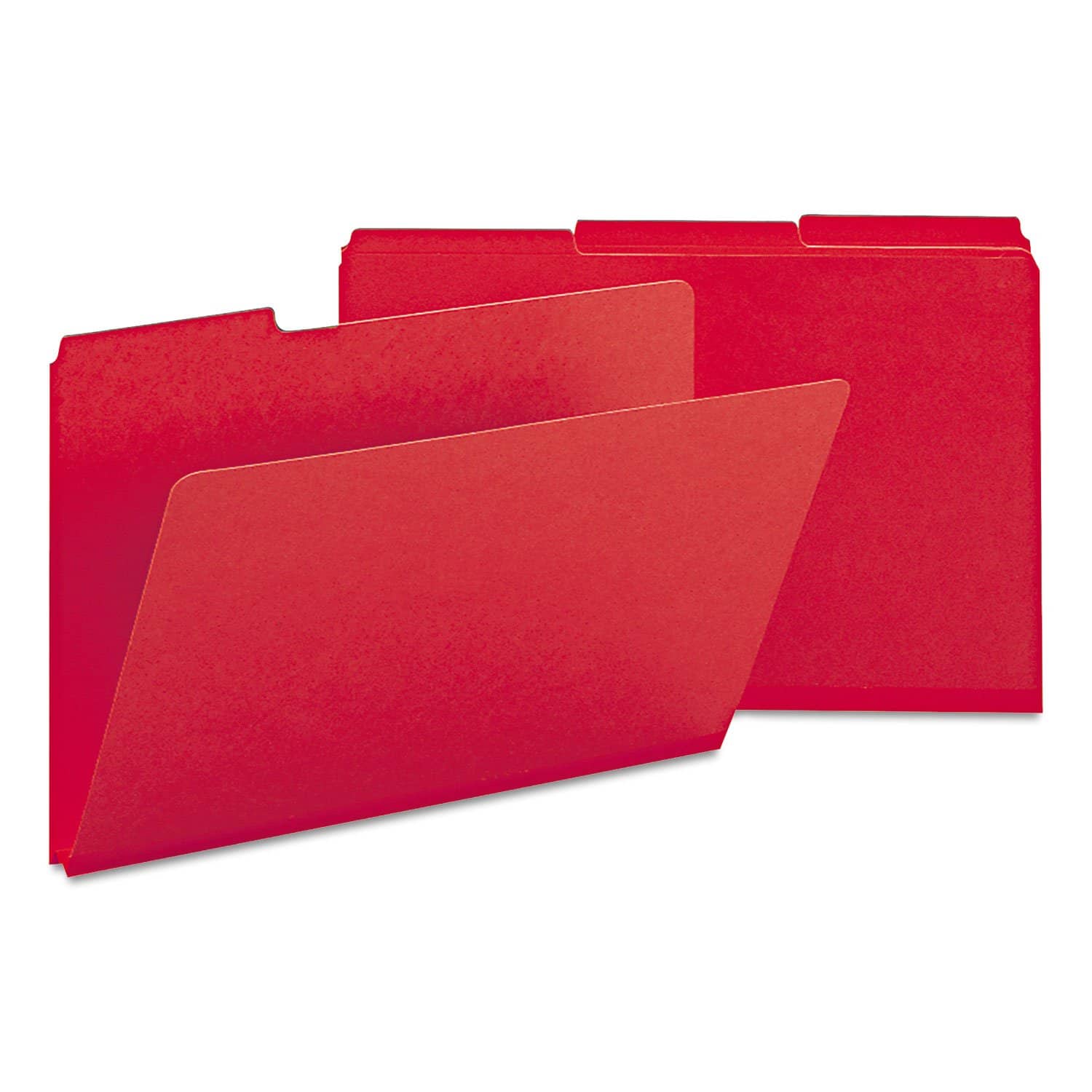 Smead Manufacturing - Expanding Recycled Heavy Pressboard Folders, 1/3-Cut Tabs: Assorted, Legal Size, 1" Expansion, Bright Red, 25/Box