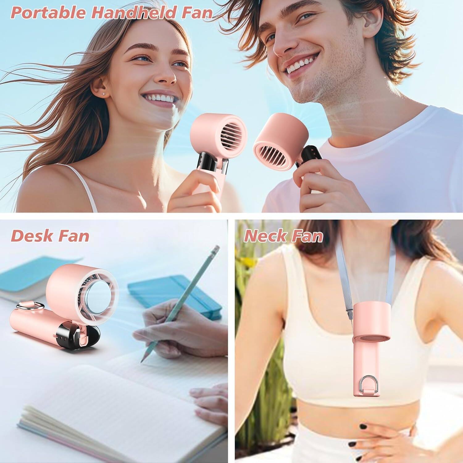 Portable Handheld Fan, Desk Fan, Neck Fan