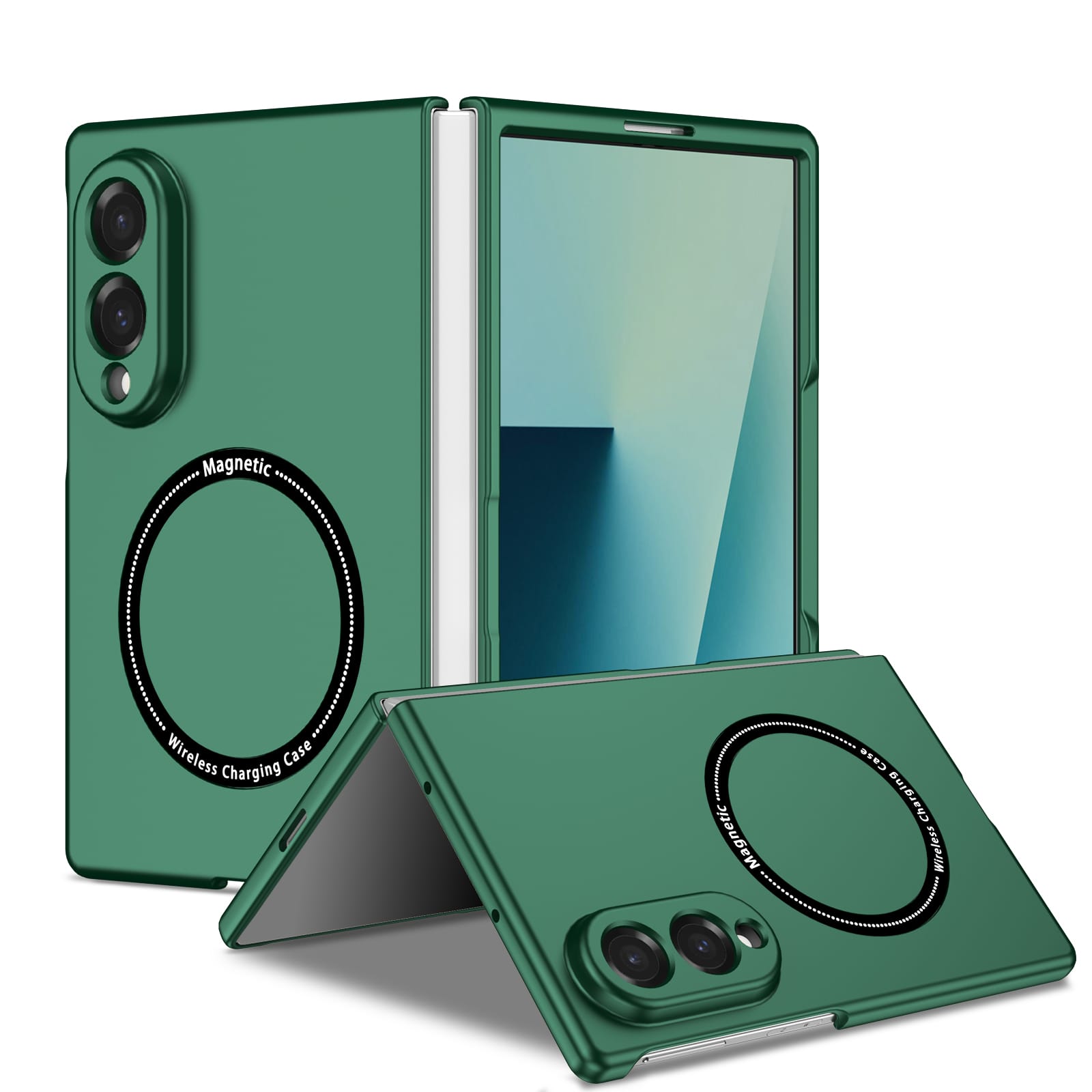 Dteck - for Samsung Galaxy Z Fold8 Case,Slim Matte PC Phone Cover,Mag Safe Compatible,Magnetic Folding Shockproof Cover - Darkgreen price history on PriceWatchPro
