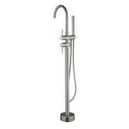 Boyel Living - Freestanding Bathtub Faucet Solid Brass 360° Swivel Aerated Spout cUPC Certified - Brushed Nickel
