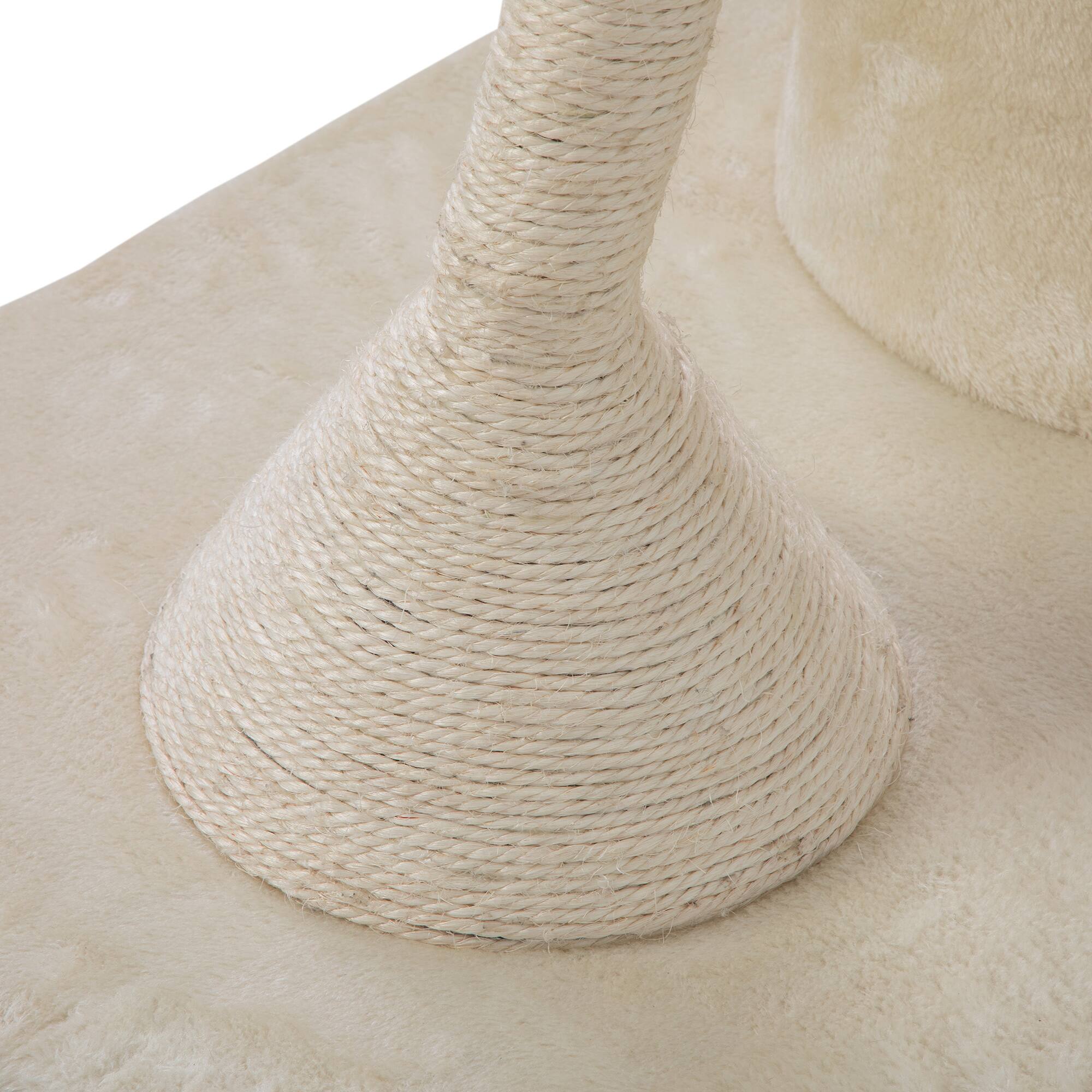 Alt View 1. TinyHomie - Flower-Shaped Cat Tree with Blooming Platforms Bed Condo and Dangling Toys Multi-Level Cat Tower for Indoor Cats - Beige,Pink.