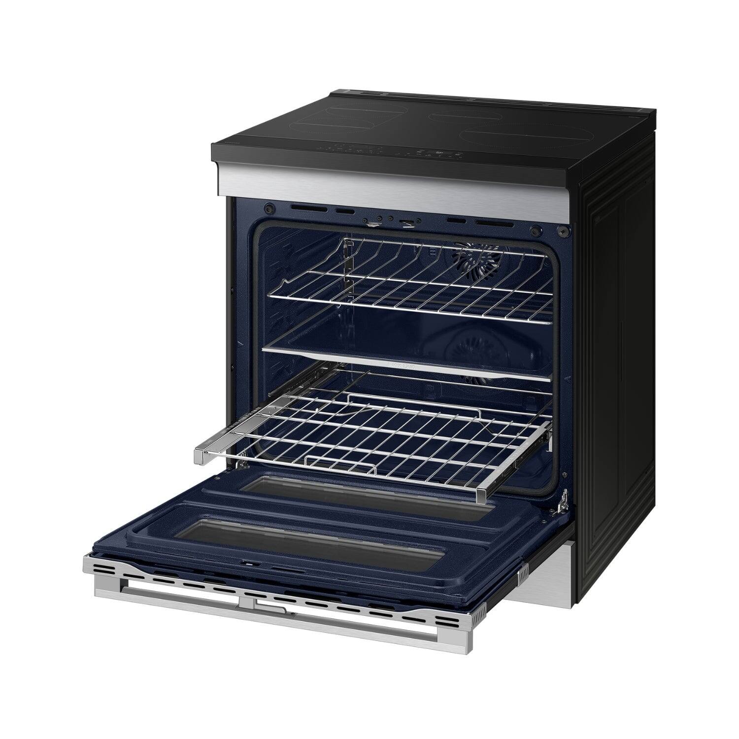 Alt View 14. Samsung - Bespoke 6.3 Cu. Ft. Slide-In Electric Induction Convection Range with Flex Duo Convertible Double Oven Technology - Stainless Steel.