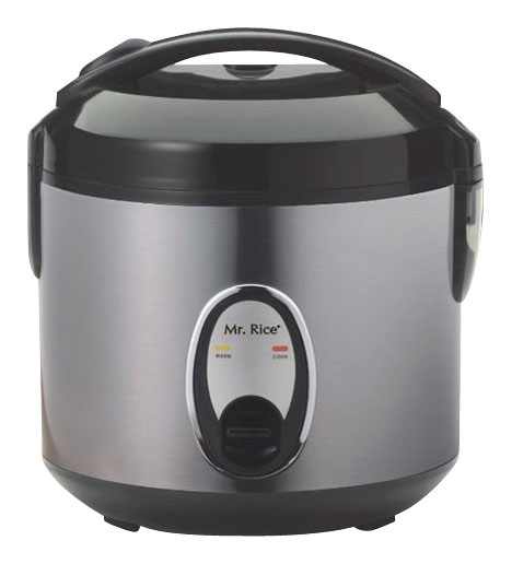 Angle View: SPT - 4-Cup Rice Cooker - Silver/Black