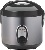 SPT - 4-Cup Rice Cooker - Silver/Black - Front_Zoom