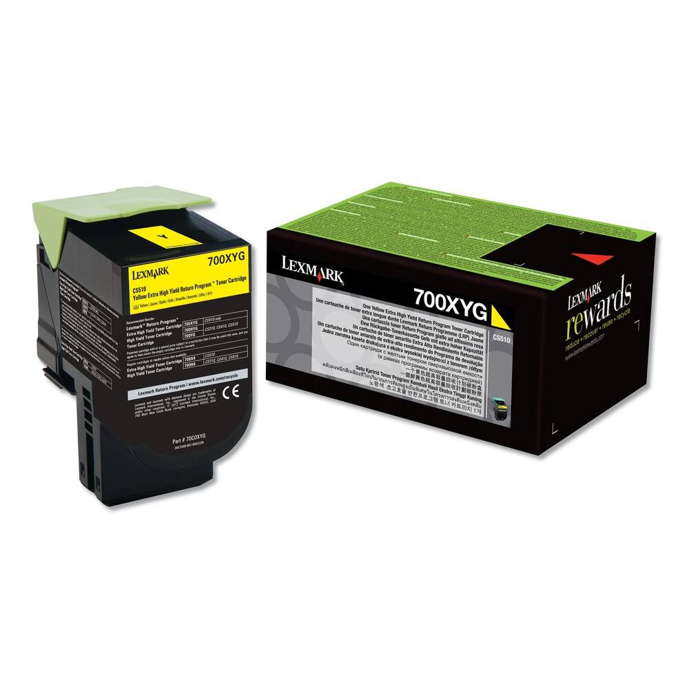 700XYG  
LEXMARK  
C5510  
Yellow Extra High Yield Return Program - Toner Cartridge  
Part # 700XYG  
CE  

700XYG  
LEXMARK  
rewards  
7  

One Yellow Extra High Yield Return Program - Toner Cartridge  
C5510  
Part # 700XYG  
CE