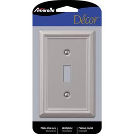AMERELLE - Chelsea Brushed 1 gang Stamped Steel Toggle Wall Plate 1 pk - Nickel