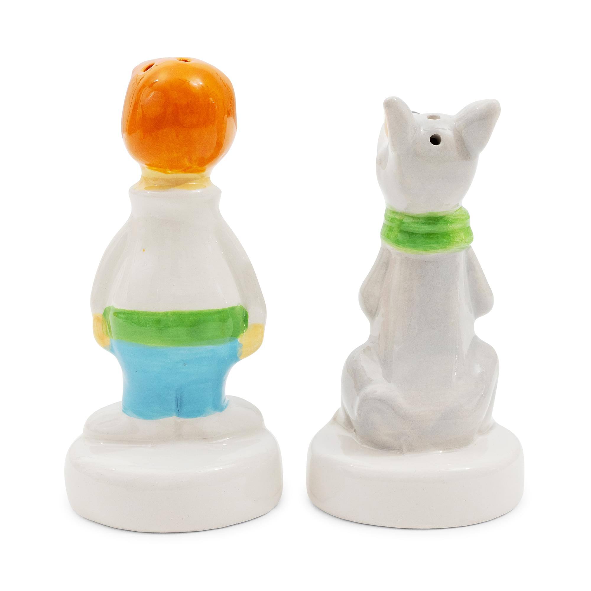Alt View 2. Silver Buffalo - The Jetsons George and Astro Ceramic Salt and Pepper Shaker Set - White.