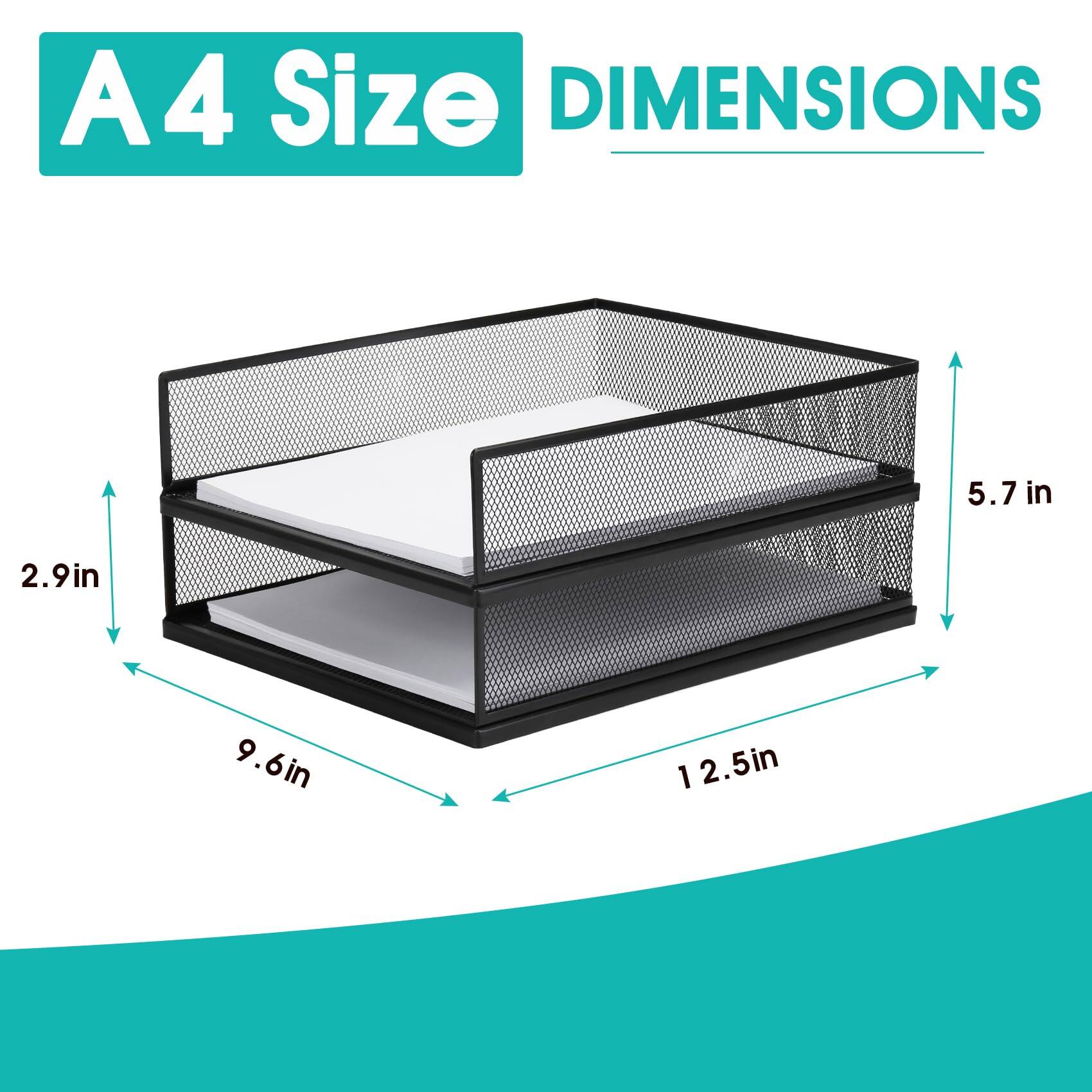 Dapper Styles Wire Mesh Letter Trays Paper Tray Desk File Organizer ...