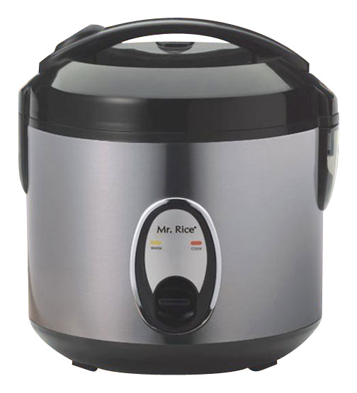 Angle View: SPT - 6-Cup Rice Cooker - Black/Silver