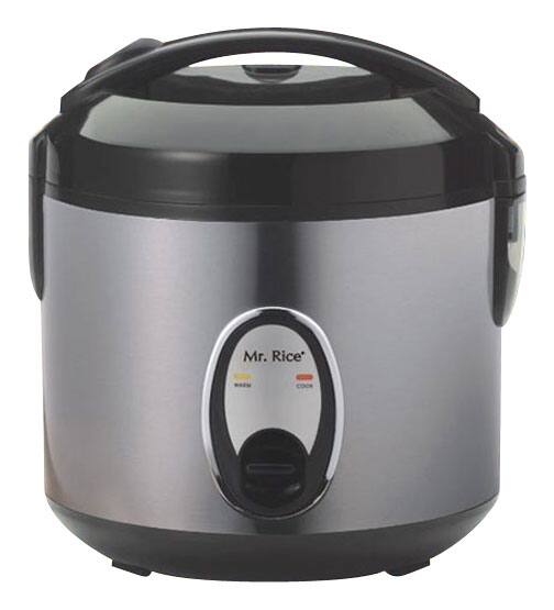 Angle. SPT - 6-Cup Rice Cooker - Black/Silver.