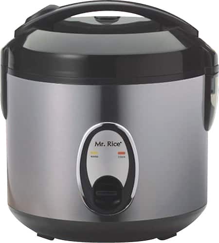 SPT - 6-Cup Rice Cooker - Black/Silver - Front_Zoom