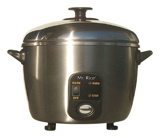 Angle. SPT - 3-Cup Rice Cooker and Steamer - Stainless-Steel.