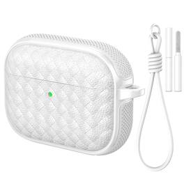 Dteck - for AirPods Pro 3 Case, Woven Series Earbuds Protective Case, Full Drop Protection Cover with Lanyard and Cleaning Kit - White