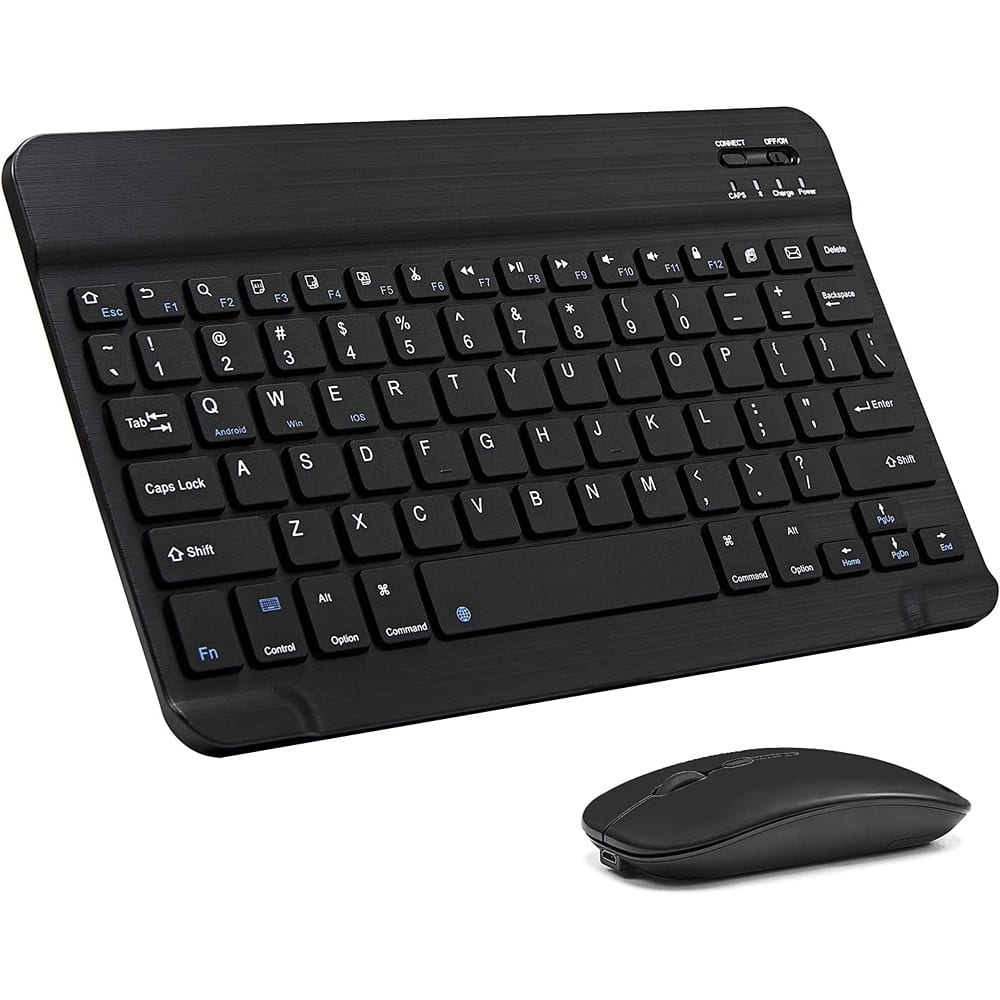 RTMB - Foldable Bluetooth Keyboard – Full-Size, Touchpad, PU Leather, Wireless - Black