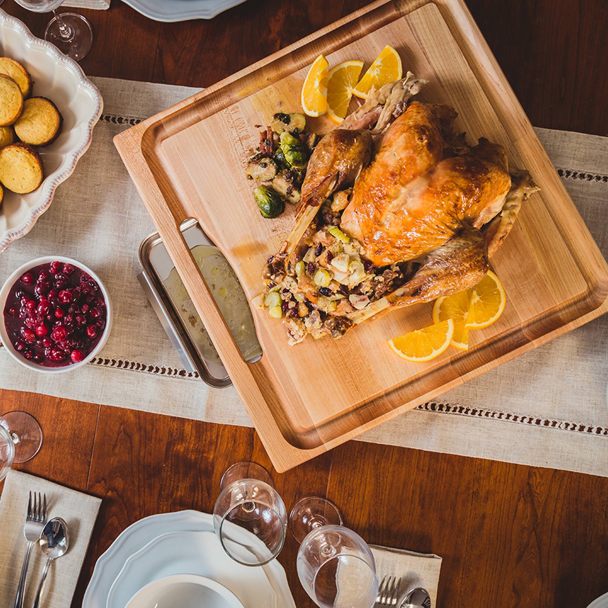 Alt View 8. John Boos - John Boos Reversible Wood Cutting Board with Juice Groove & Tray, Maple - Brown.