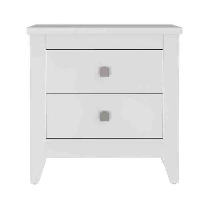 Front. Treevol Furniture - Nightstand More, Bedroom, White - White.