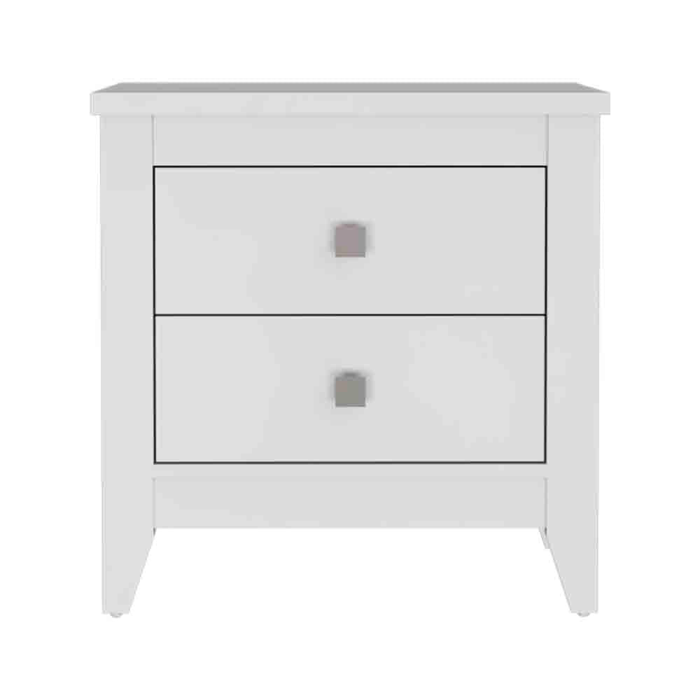 Front. Treevol Furniture - Nightstand More, Bedroom, White - White.