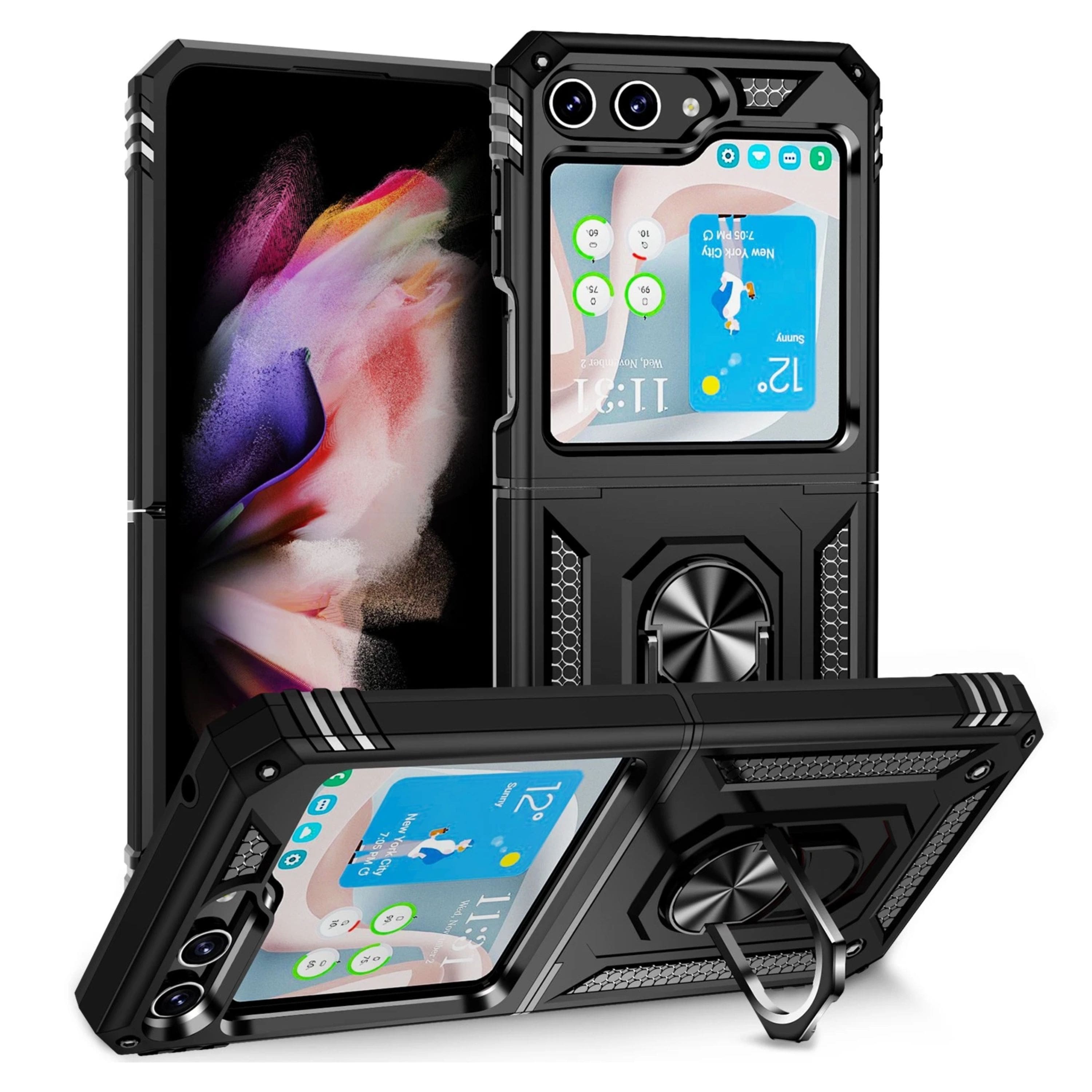 Kitcheniva - Magnetic Ring Kickstand Armor Case For Samsung Galaxy Z Flip 6 - Black price history on PriceWatchPro
