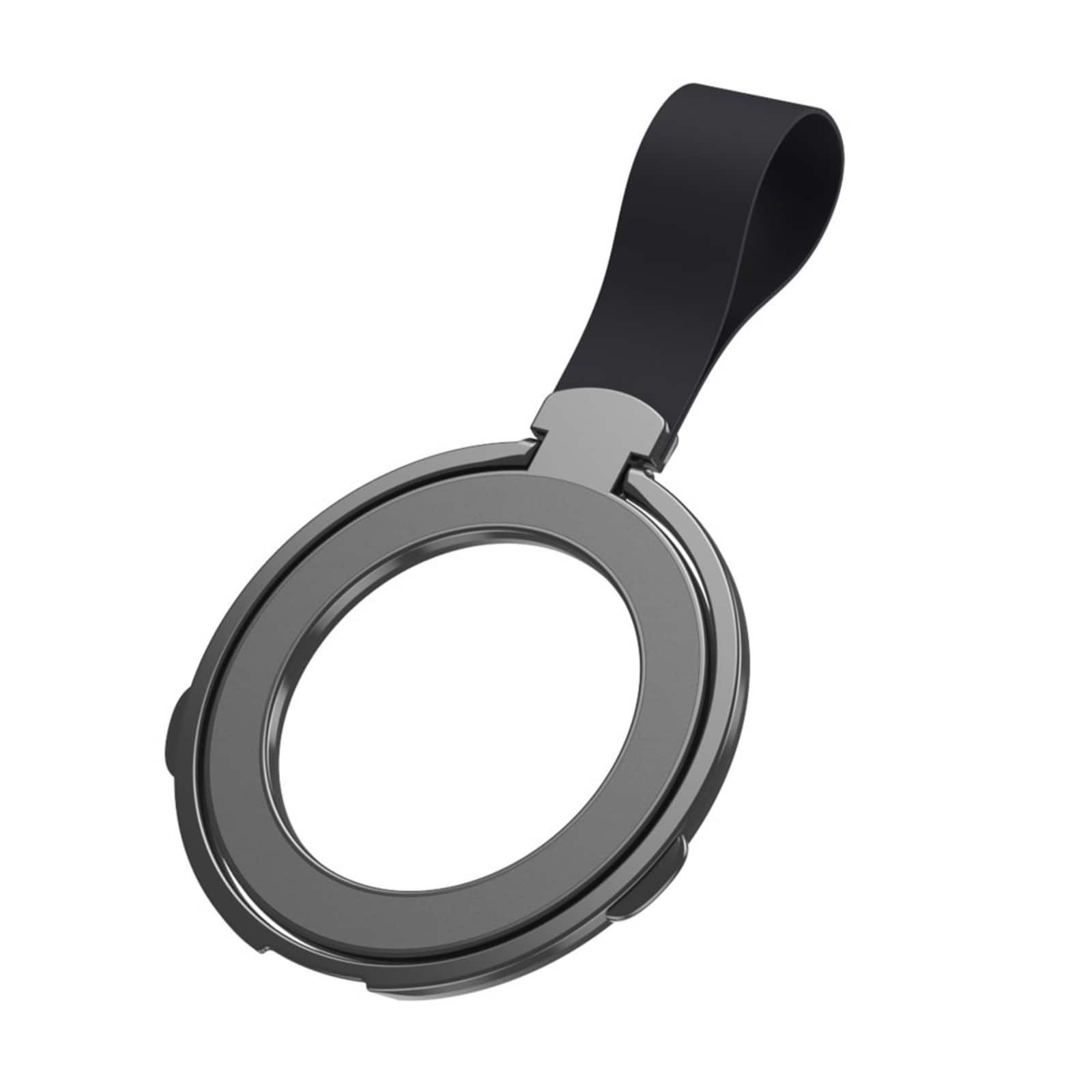 UUCOVER - Universal Magnetic Phone Grip Dual Ring Holder Compatible with Magsafe Car Mount Kickstand Foldable Stand Finger Strap - Black Black